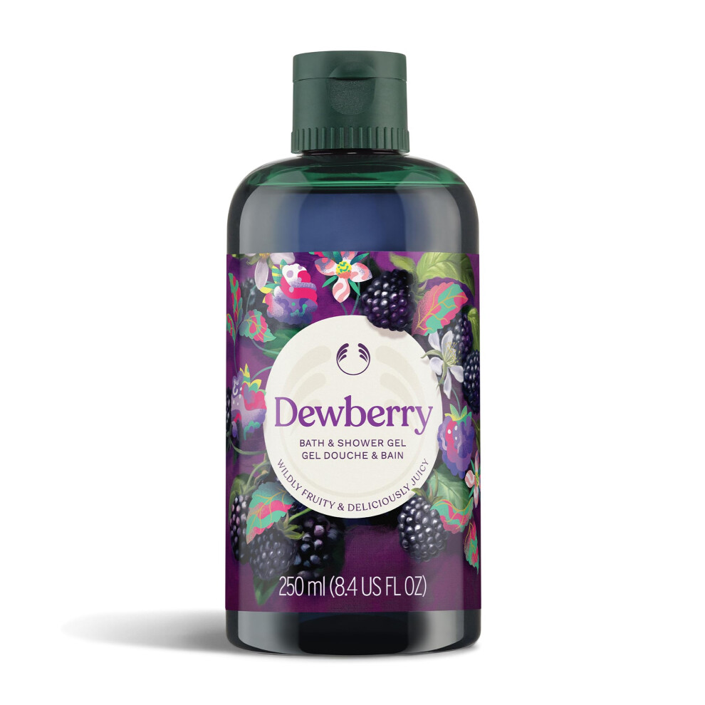 The Body Shop Dewberry Bath & Shower Gel (1X 250Ml) Refreshing Body Wash With Fruity And Floral Scent, Gentle Cleanser With Community Fair Trade Aloe