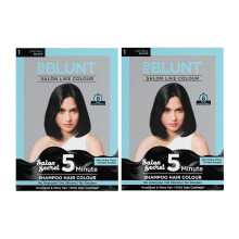 Bblunt Natuurlijke Zwarte 5 Minuten Shampoo Haarkleur - 20Ml X 10 (2-Pack) | Kleurt Binnen 5 Minuten | 20Ml X 10