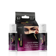 Kit de Tinte Minaibrow (Negro) - Polvo Tinte Natural para Cejas con Limpiador y Champú