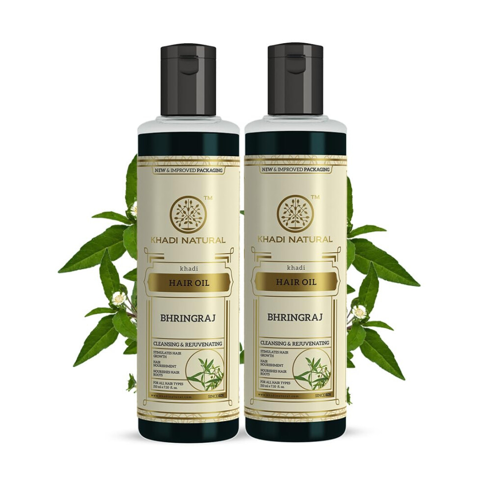 Photos - Hair Product Khadi Natural Bhringraj Hair Oil| Controls Hair Fall| Nourishing Oil For Healthy Hair Growt| Suitable For All Hair Types| Pa 
