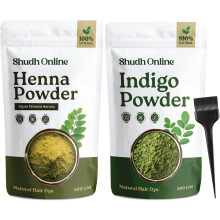 Shudh Online Indigo En Henna Poeder Biologisch Voor Haarkleur (500 Grams Elk - 1000 Grams)