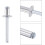 Blind Rivets, Aluminum Pull Rivets Core Decoration Rivets 6mm Diameter 10mm Grip Length Silver Tone, 25pcs 3
