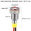 Signal Indicator Light AC/DC 110V 8mm Dash Lamp Flush Panel Mount Red LED Metal Shell 2