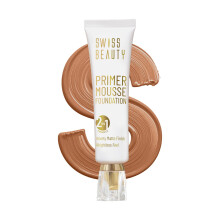 Swiss Beauty Primer Mousse Foundation, Gewichtslose, samtige Textur, matte Finish, Light Almond, 30Ml