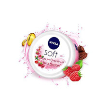 Nivea Soft Light Moisturizer 100Ml | Berry Blossom | For Face, Hand & Body, Instant Hydration | Non-Greasy Cream | With Vitamin E & Jojoba Oil | All S