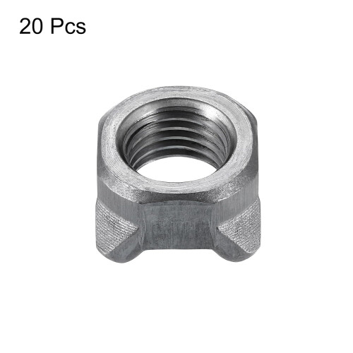 Weld Nuts, M16 Square UNC Carbon Steel Machine Screw Gray 20Pcs 2