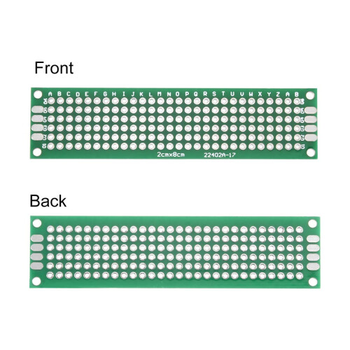 10pcs 2x8cm Double Sided PCB Board Universal Printed Circuit Proto Board for DIY Soldering Electronic Projects Practice Test Circuit 2