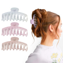 Anna Creations 3 Pcs Korean Large Matte Hair Claw Clips For Thick Hair 4.1Inch Premium Strong Hold Long Thin Thick Hair Clips Fashion Big Hairclip Hai