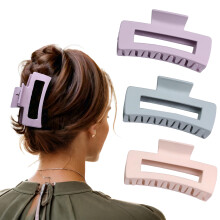 Annacreations 3 Pcs Korean Large Matte Hair Claw Clips For Thick Hair Premium Strong Hold Long Thin Thick Hair Clips Fashion Big Hairclip Hair Accesso