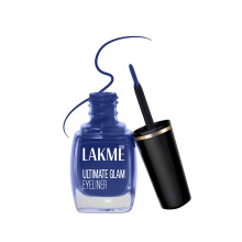 Lakme Ultimate Glam Eye Liner, Semi Matte, Quick Drying, Water Resistant & Smudgeproof Eye Liner, Blue, 9Ml