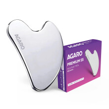 Agaro Premium Edelstahl Gua Sha Tool - Gesichtsmasseur für Gesicht, Hals & Augen, strafft die Haut, verringert Falten