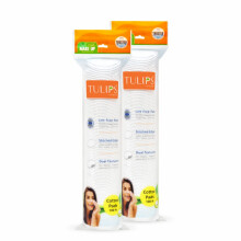 Discos de Algodón Tulips (100 Pzs (Paquete de 2)) Para Desmaquillar, Limpiar la Cara, Quitar Maquillaje de Ojos