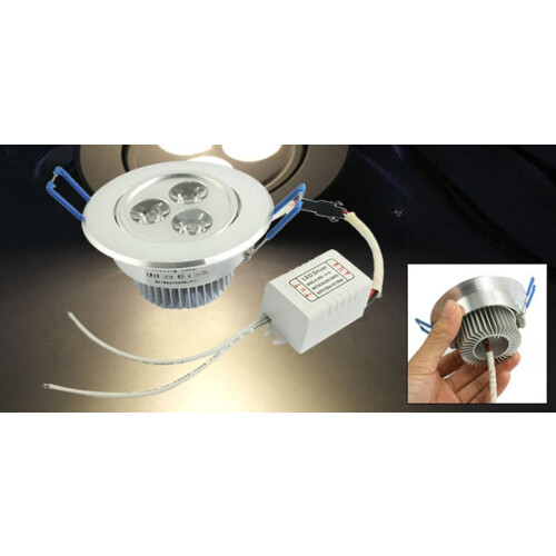 AC100-265V 3W Ceiling Downlight Lamp LED Down Light Warm White, 3.35" Width, 3.35" Length 1