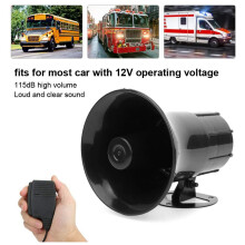 12V Politiesirene Luidspreker 3 Tone Geluid Volumeregeling Voertuighoorn met Microfoon Luidspreker Elektronisch PA-Systeem voor Noodgevallen