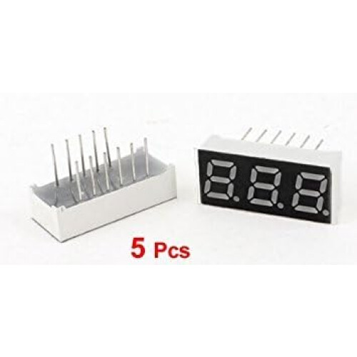 5 Pcs Common Anode 12 Pin 3 Bit 7 Segment 0.28" Red LED Display Digital Tube 1