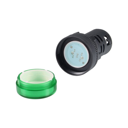 Indicator Lights AC/DC 12V, Green LED, Flush Panel Mount 7/8 inches 22mm, 3Pcs 2