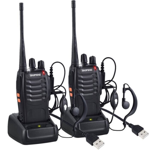 BaoFeng BF-888s Walkie-Talkie – Long Range – USB Rechargeable – Headset – LED Flashlight