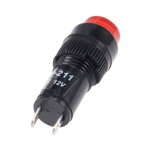 Indicator Lights DC 12V, NXD-211 Red Neon Bulb, Flush Panel Mount 2/5" 10mm, 10Pcs 2