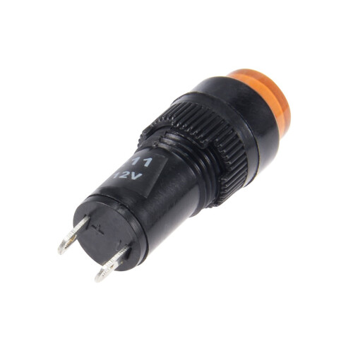 Indicator Lights DC 12V, NXD-211 Yellow Neon Bulb, Flush Panel Mount 2/5" 10mm, 10Pcs 2