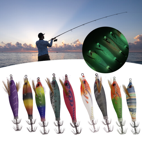 Natural looking Soft Fishing Lures Shrimp Hook Artificial Glow Cuttlefish 3 2