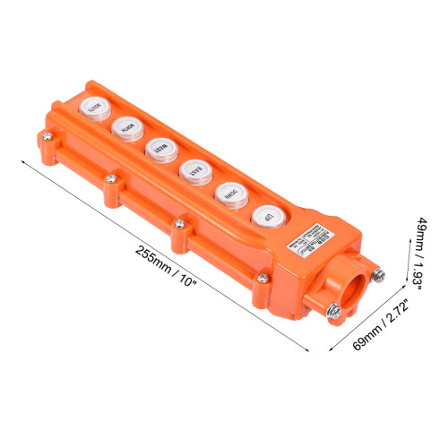 Hoist Crane Pendant Control Station Push Button Switch Orange 1
