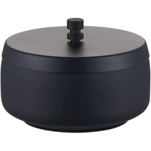 Outdoor Ashtray, Enclosed Windproof Ashtray, Stainless Steel Ashtray with Odor-Blocking Lid and Non-Slip Base, Black