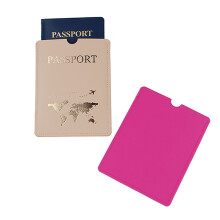 Durable PU Passport Cover Wedding Gift Credit Card Holder Gift for Traveler Black