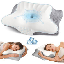 Nackenstützkissen aus Memory-Schaum bei Nacken- und Schulterschmerzen – Ergonomisches orthopädisches Nackenstützkissen