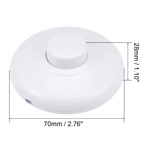 Pedal Push Button Switch, Round Lamp Lights Foot Control Momentary Footswitch White 1