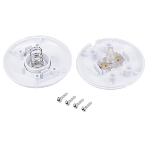 Pedal Push Button Switch, Round Lamp Lights Foot Control Momentary Footswitch White 2