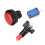 Game Push Button 46mm Round 12V LED Illuminated Push Button Switch with Micro Switch for Arcade Video Games Red 5pcs 3