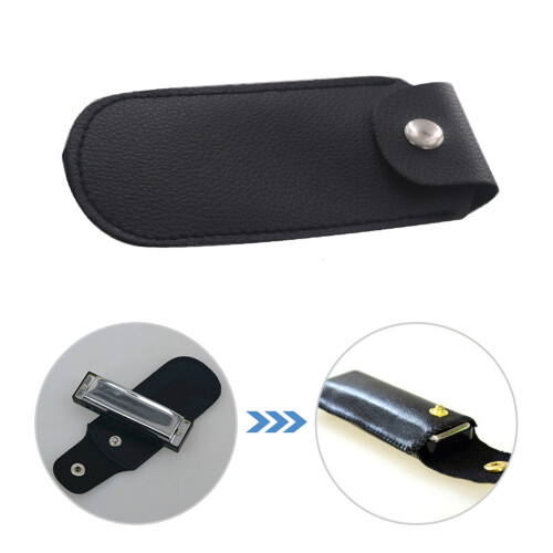 Harmonica Storage Bag PU Leather Harmonica Bag Harmonica Holder Harmonica Case For 10 hole