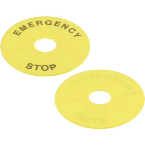2Pcs 22mm Inner Diameter Emergency Stop Sign For Push Button Switch Replacement 90mm OD 2