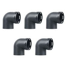 5X 60mm Auto Heater Warme Luchtleiding Pijp Elleboog Outlet Connector Zwart Plastic Vervanging Accessoires Outlet Connector