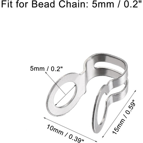 Ball Chain Connector, Double Ring Style Links Stainless Steel Loop Connection 1