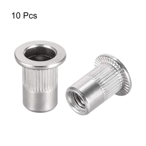 M6 304 Stainless Steel Rivet Nuts Flat Head Insert 10 Pcs 1