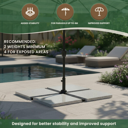 Granite Cantilever Garden Parasol Base 25kg 2
