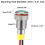 Signal Indicator Light AC/DC 12V 8mm Dash Lamp Flush Panel Mount Green LED Metal Shell 2