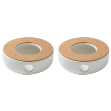 2X Porte-Théière En Céramique Portable Base Théière Chauffe-Base Isolation Base Café Chauffe-Eau Bougeoir Accessoires de Thé