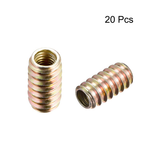 Furniture Threaded Insert Nut Carbon Steel M8 Internal Thread 25mm Length 20pcs 1