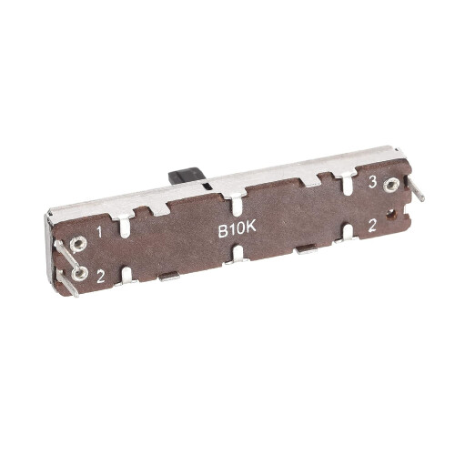 Fader Variable Resistors Mixer 45mm Straight Slide Potentiometer B10K Ohm with Black White Knobs 5pcs 2