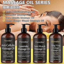 (Sore Muscle Massage Oil) Anti Cellulite Oil and Silicone Body Collagen Body Soothing Skin Firming Ginger Massage Lavender Sore Muscle Massage Oil