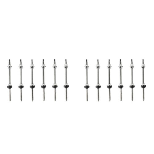 25cm Solar Hanger Bolts Solar Panel Roof Mounting Screws M10 Solar PV Panel Mounting Bracket for Fixing Solar Panel 12Pc