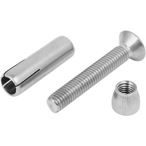 M8 x 50mm 304 Stainless Steel Hex Socket Countersunk Head Sleeve Anchor 2PCS 1