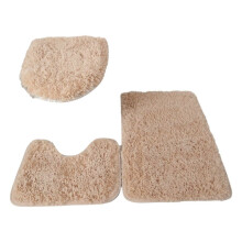 Lot de 3 Housses de Siège de Toilette, Tapis de Bain, Tapis de pour Salle de Bain, Tapis Antidérapant, Absorbant, Paillasson, Décoration de