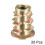 Furniture Threaded Insert Nuts Zinc Alloy M4 Internal Threads 10mm Length 20pcs 2