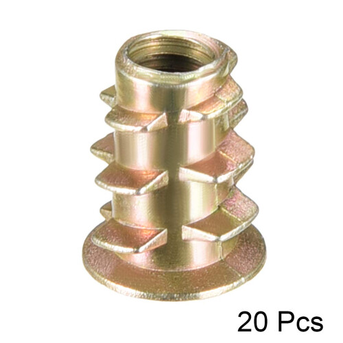 Furniture Threaded Insert Nuts Zinc Alloy M4 Internal Threads 10mm Length 20pcs 1