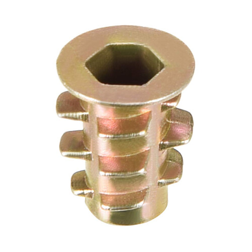 Furniture Threaded Insert Nuts Zinc Alloy M4 Internal Threads 10mm Length 20pcs 2