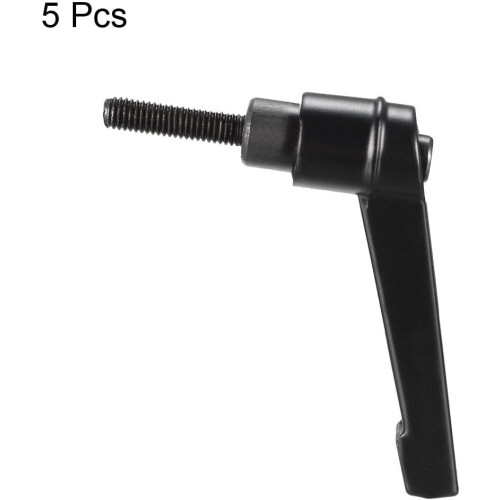 M5 x 20mm Handle Adjustable Clamping Lever Thread Push Button Ratchet Male Threaded Stud Knobs Locking Rotating Screw Handles Quick Release Bolt Black 1