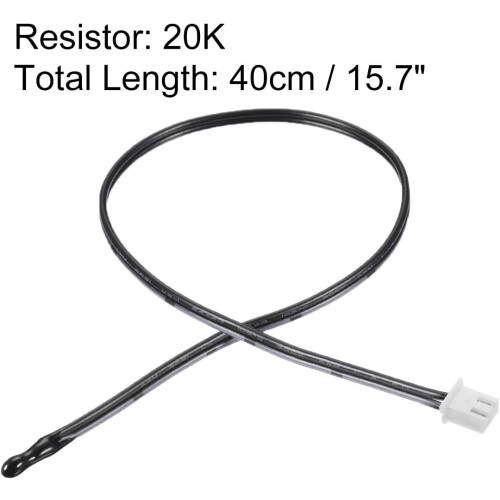 2 Pcs 20K NTC Thermistor Probe 15.7 Inch Epoxy Sensitive Temperature Temp Sensor for Air Conditioner 1